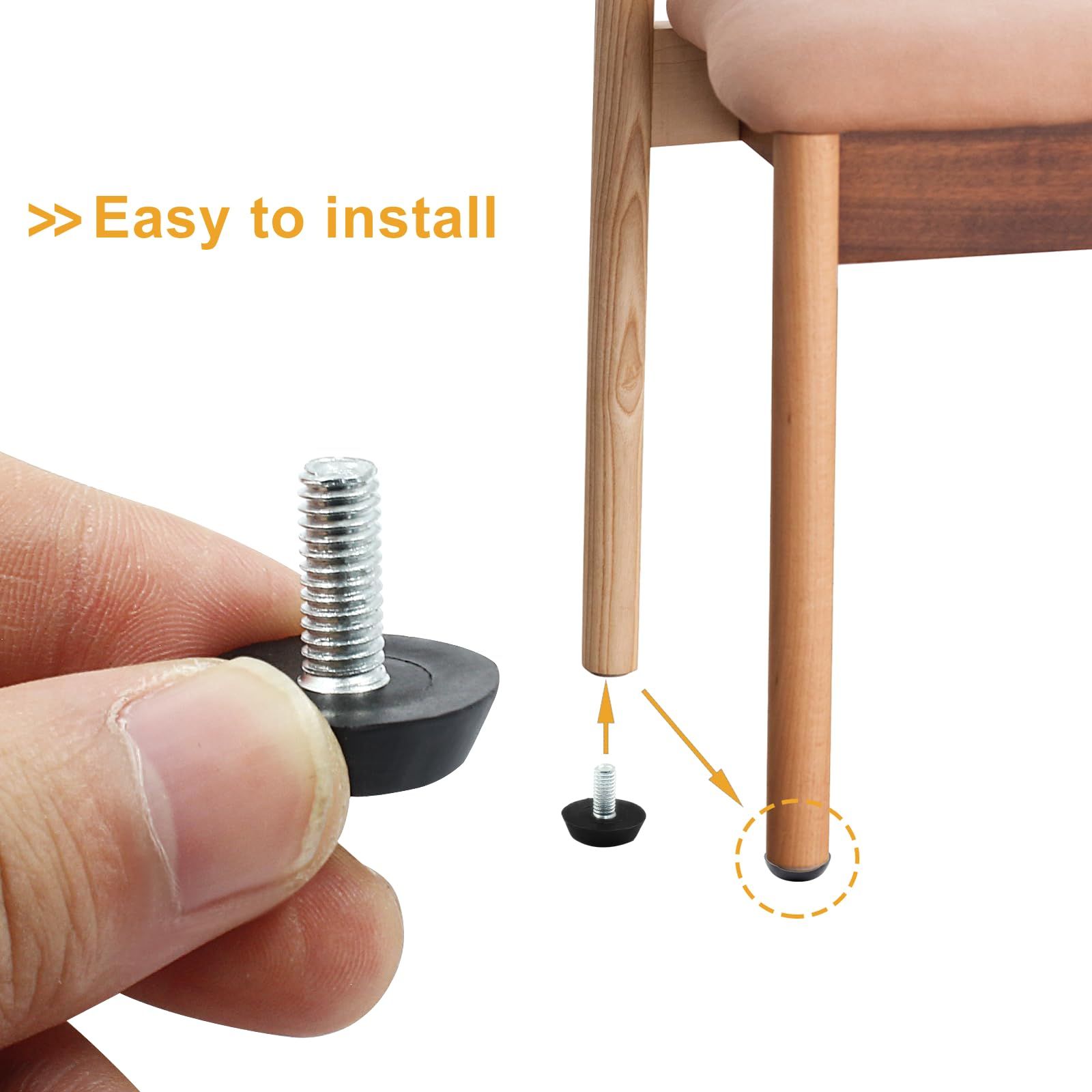 10 Pcs Furniture Lvelers M6 x 15mm Table Leg Levelers, Levelling Foot Screw on Furniture Adjuster Mini Adjustable Feet — image 2