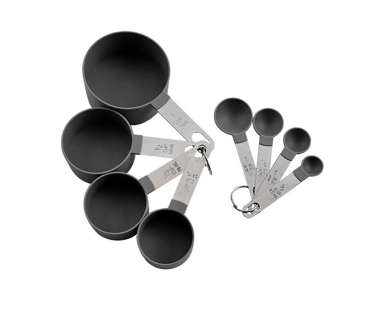 8Pcs/Set Stainless Steel Handle Measuring Spoons Baking Cooking Scale Scoop-Green — image 6