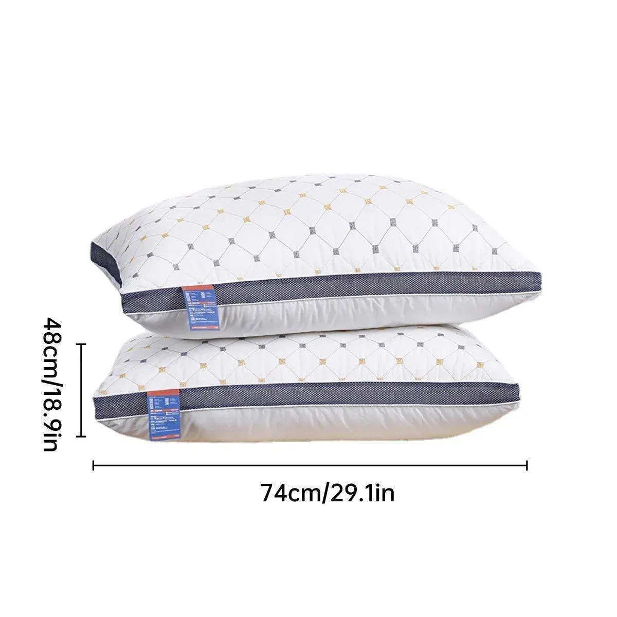 1/2PCS Hotel Style Polyester Fibre Pillow Washable High Rebound Support - 800g-2pcs — image 3