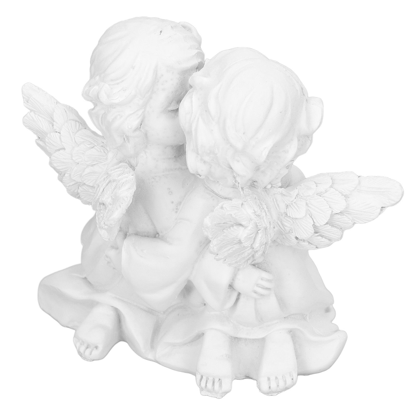 Angel Statue Synthetic Resin Embracing Shape White Angel Ornament for Desktop DecorationAngel Left โ image 2