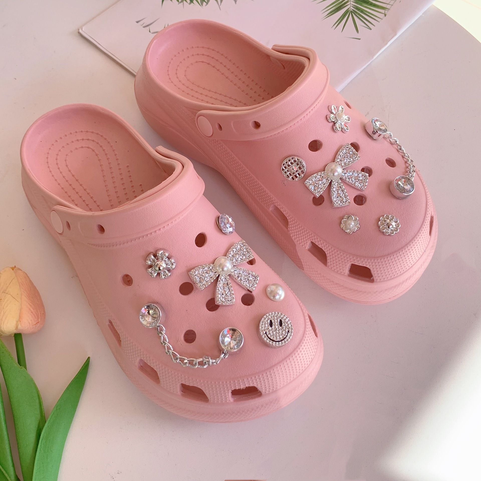 Silver Rhinestone Bling Decoration Charms, Diamond Trend Design Luxury Jewelry Shoe Accessories for Party Favors Birthday Gifts โ image 4
