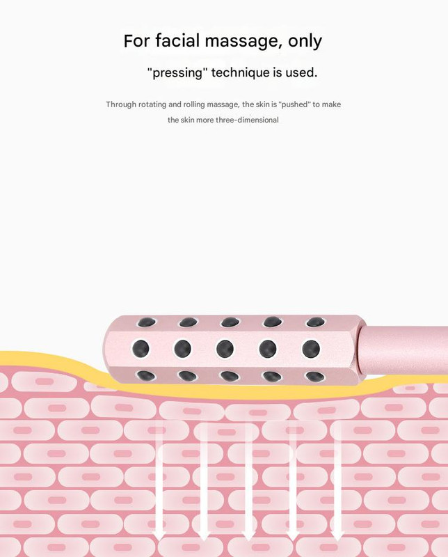 Light Pink Germanium Stone Facial Roller - Uplifting & Sculpting Beauty Massager for Face and Body — image 6