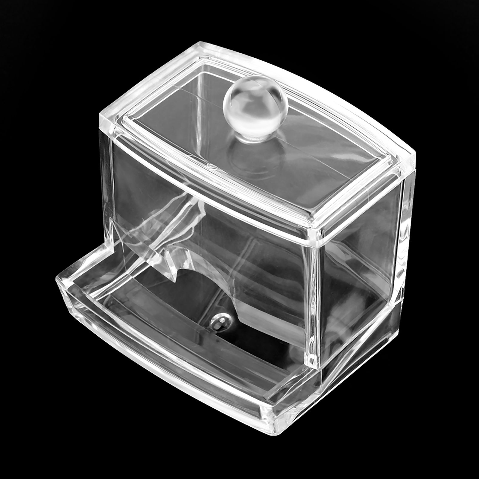 Acrylic Clear Cotton Swab Dispenser Storage Box Holder Desktop Cosmetic Makeup Case โ image 5