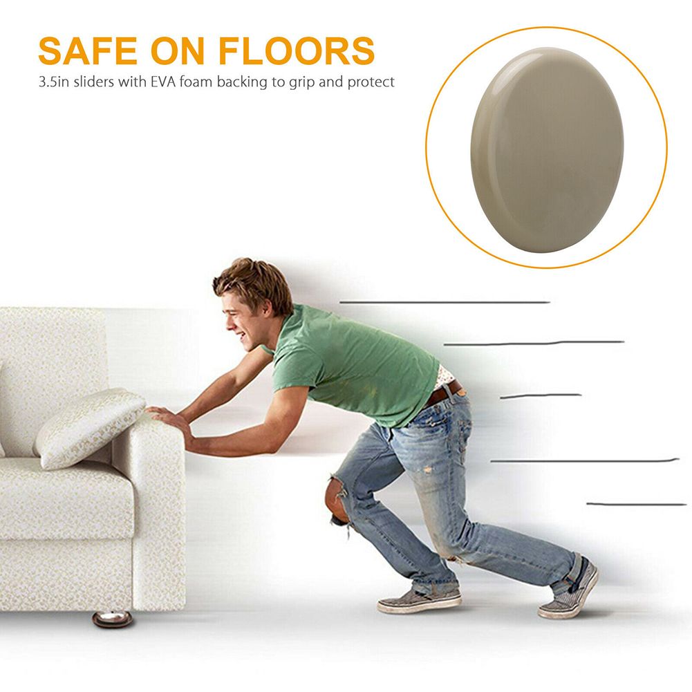 16Pcs 3.5 inch Round Carpet Furniture Sliders for Carpeted and Hard Floor Surface โ image 4