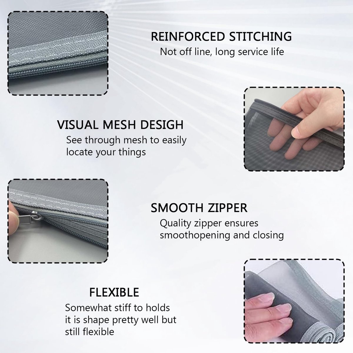 2pcs Transparent pencil case with zipper (21 x 11.5 cm) - Waterproof - For Girls and Boys โ image 2