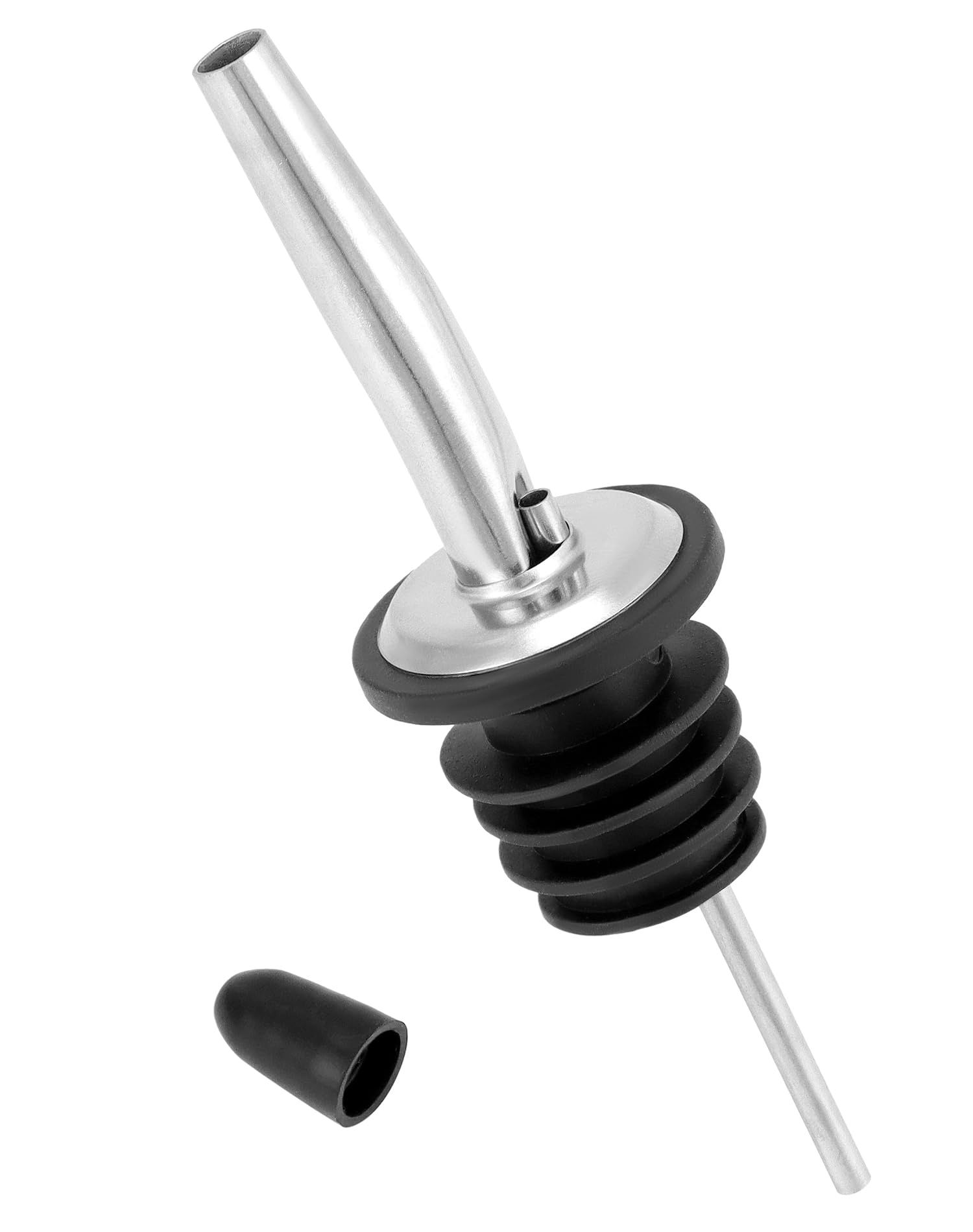 Liquor Pourer Speed Pourer 2Pcs/Set Wine Pourer Stainless Steel Wine Bottle Stopper with Cap Alcohol Liquor Spouts Bottle — image 5