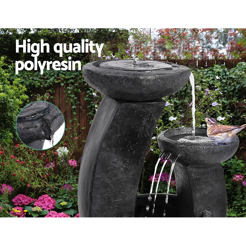Gardeon Solar Water Feature Cascading Fountain 3-Tier Mushroom LED Light 70CM โ image 4