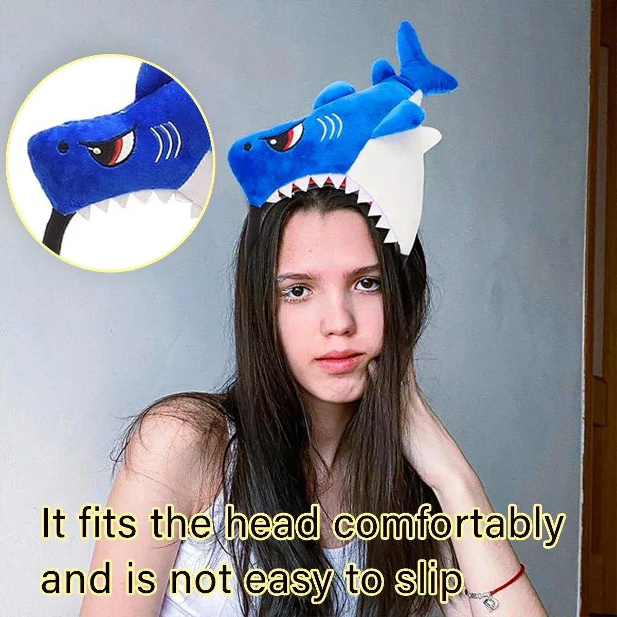 2pcs Blue Shark Cartoon Hairbands Face Washing Headband for Hair Accessories — image 4