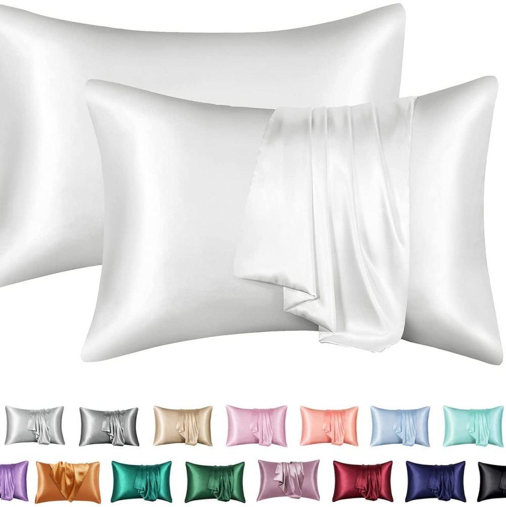 2-Pack Satin Pillowcase Silky Soft, 50 × 75cm, White