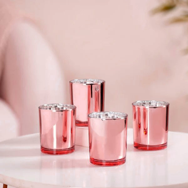 40 Pack Rose Gold Pink Votive Tealight Candle Holders Valentines Day Mercury Wedding Decor Glass Candlestick Party Decorations Bridal Baby Shower Event — image 4