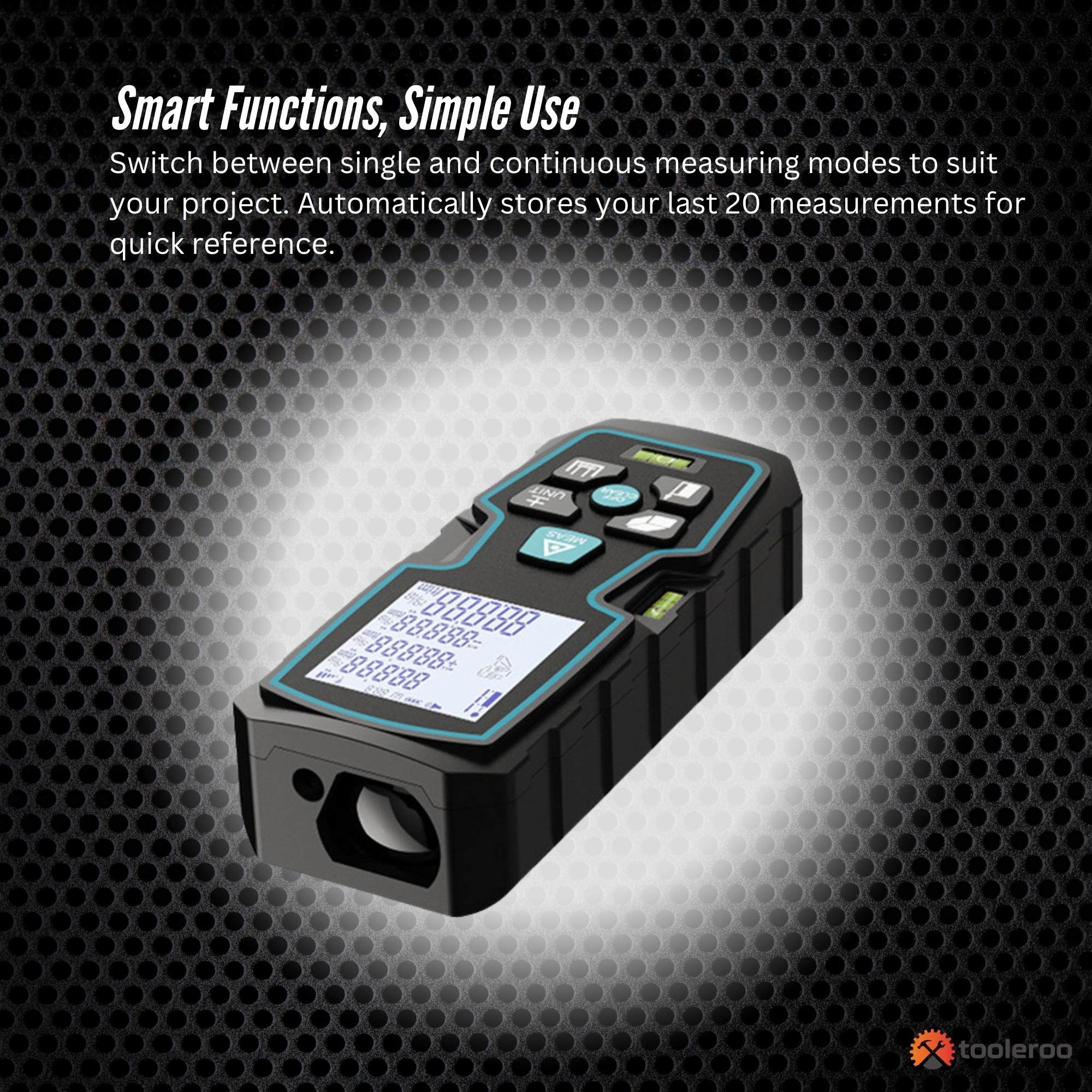 Tooleroo 40m Digital Laser Distance Measurer - LCD Area Volume Meter Tool — image 4