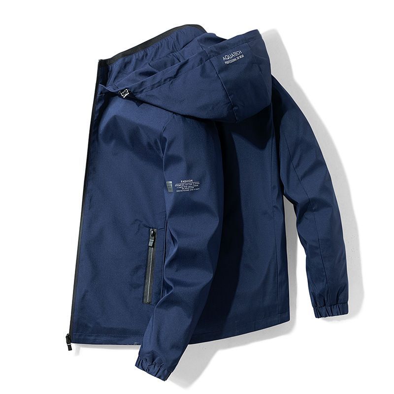 Men'S Hooded Jacket Outdoor Sport Jacket Lightweight Windbreaker Zip Pocket - Black - Size XL(AU XL/EU52) โ image 3