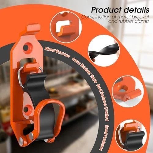 8 Pcs Shovel Holder, Heavy Duty Shovel Mounts for Roof Rack, Quick Release Axe Holder Mount Kit, Metal and Rubber Car Accessories Garage Storage Wall Mounting — image 2