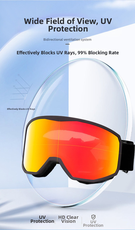 Outdoor sports products, Winter skiing anti UV card myopia cylindrical double-layer anti fog skiing goggles โ image 5