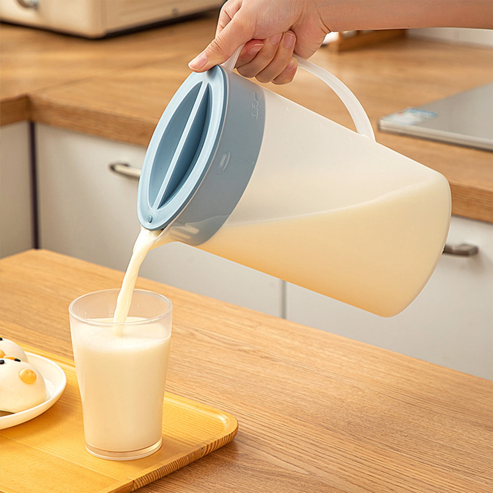 Water Pitcher with Lid, 2 L Plastic Pitcher for Tea & Juice Water, Hot/Cold Water Jug, Tea Pitcher, Juice Pitcher, 13.5 x 7.2 x 4.7 Inch Z-8-Blue โ image 6