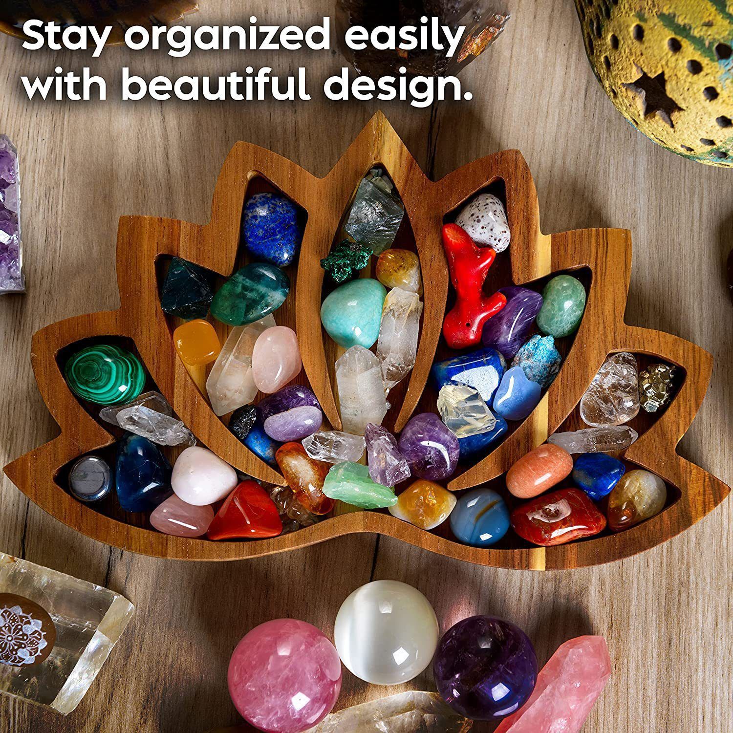 Lotus Crystal Tray for Stones - Display Your Crystals & Healing Stones - Crystal Holder for Stones Display — image 2