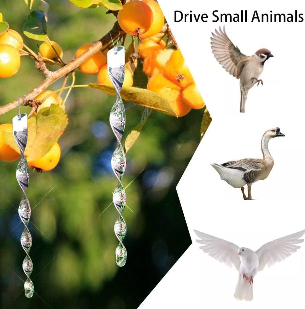 30-Pack Silver Bird Repellent Spiral Scarecrow, UV Resistant for Garden and Terrace, 30 cm — image 3