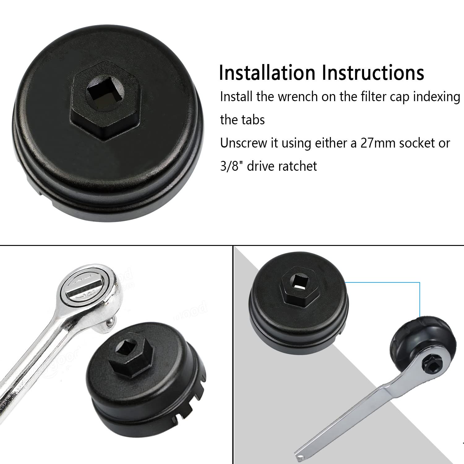Oil Filter Cap Wrench Removal Tool Suitable for Oil Filter Wrench for Engine with Cartridge Style Oil Filter Housing — image 5