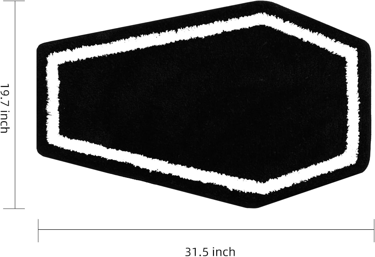 Halloween Decor Black Coffin Bath Mat for Bathroom, Cute Gothic Halloween Decoration Black Bathroom Rug Non Slip Cartoon Bath Rug Bathroom Mat Plush Shower โ image 2
