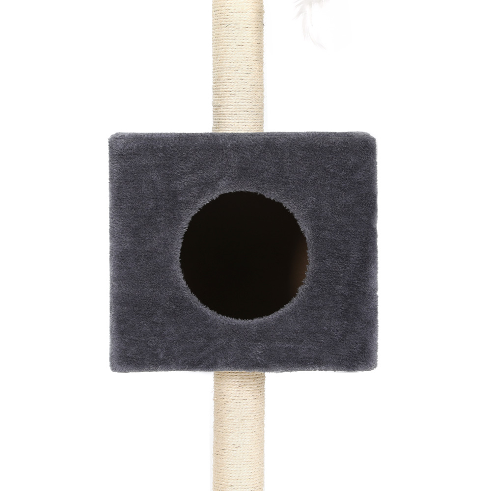 i.Pet Cat Tree 260cm Tower Scratching Post Scratcher Floor to Ceiling Cats Bed Dark Grey โ image 4