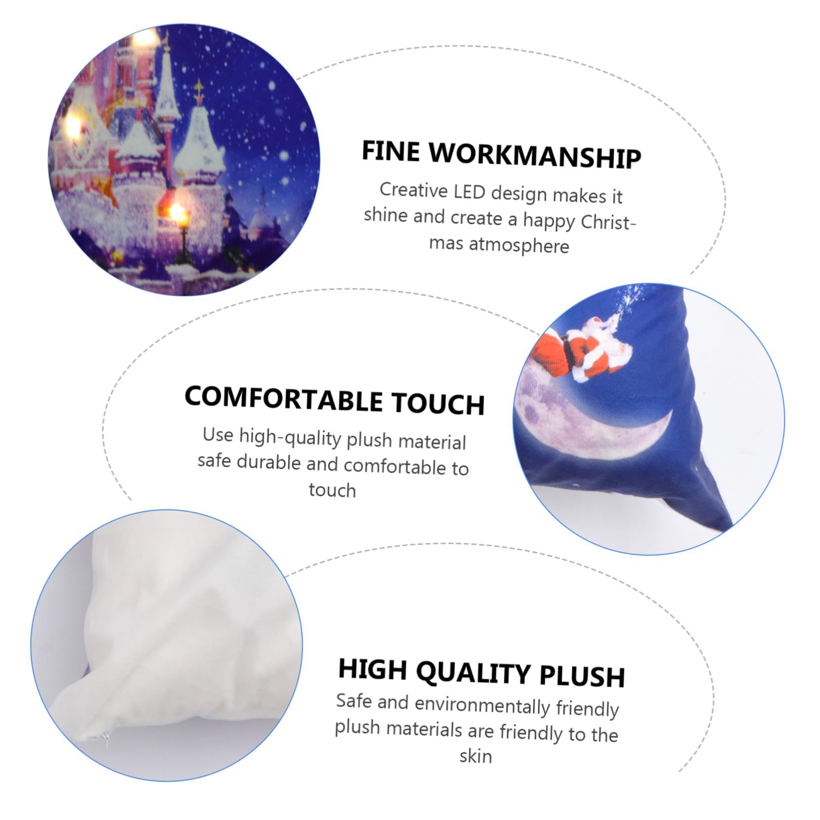 Lantern Christmas Pillow Led Lights Pillowcase Covers Christmas Plush Pillow Case Fall Decor Linen Throw Pillows โ image 3