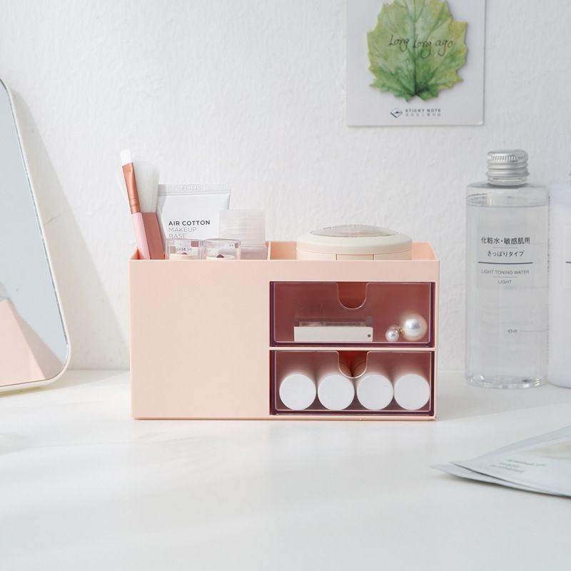 Transparent Grids Storage Case Drawer Design. Student Desk Stationery Storage Container. Storage Craft Cabinet for Jewelry(2pcs) — image 3