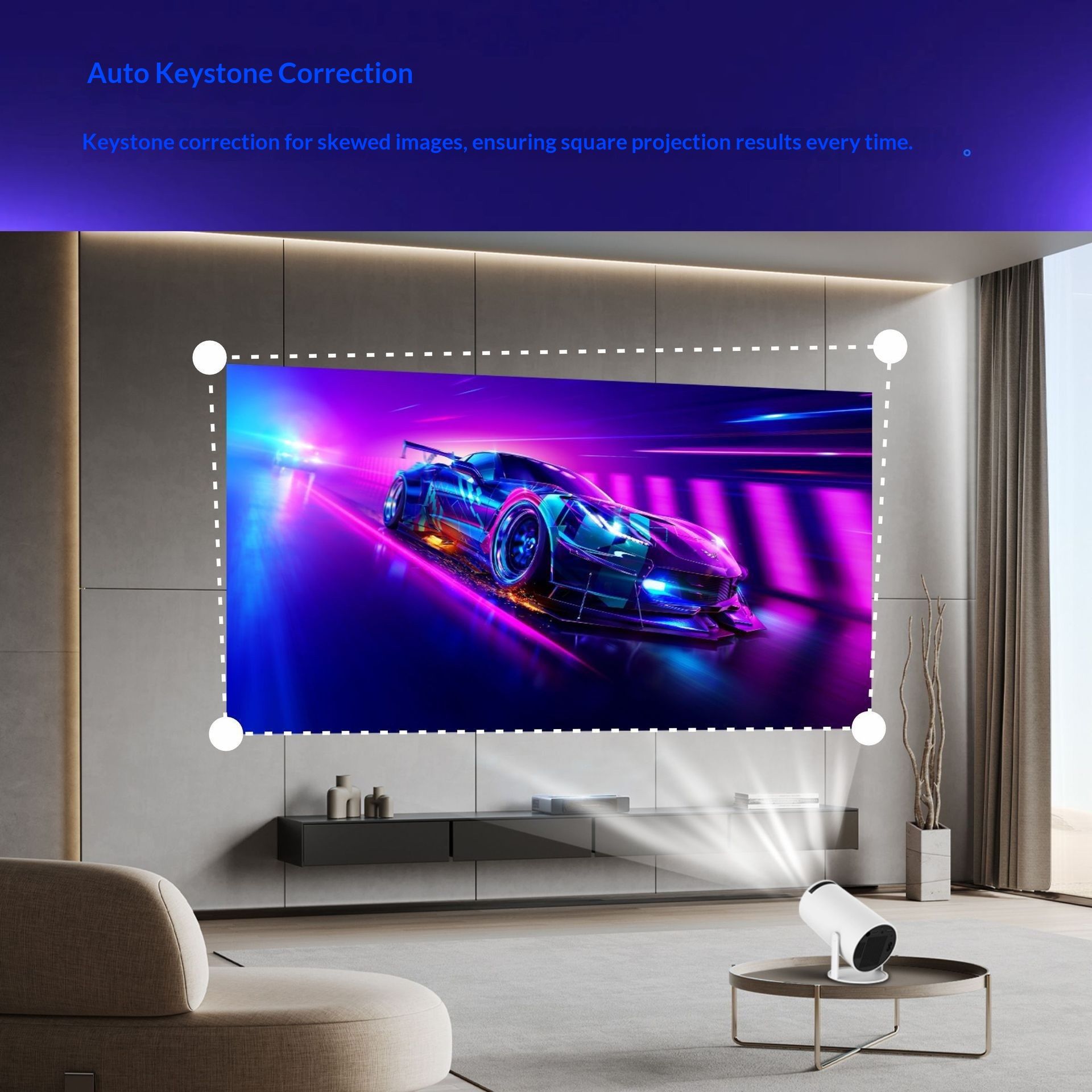 Mini Projector Smart Portable Projector with 180° Rotation, Auto Keystone, Support 1080P, Compatible with HDMI/USB — image 3