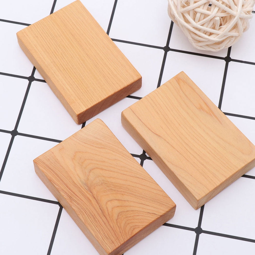 4pcs Rectangule Wooden Board Thicken Blank Unfinished Wood Cutout Smooth Cutting Plaque For DIY Crafts Project 6 × 4 × 1.2cm Light Brown — image 5
