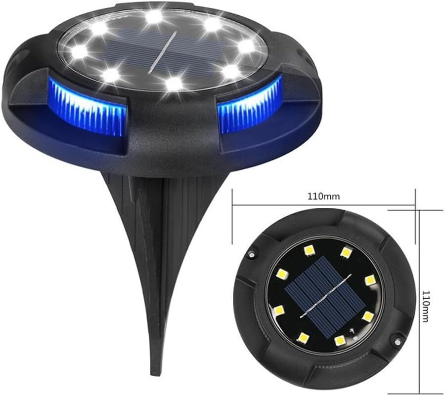 4-Pack Solar Ground Lights: 8-LED Outdoor Garden Pathway Lights with IP65 Waterproof for Lawn, Patio & Landscape — image 2