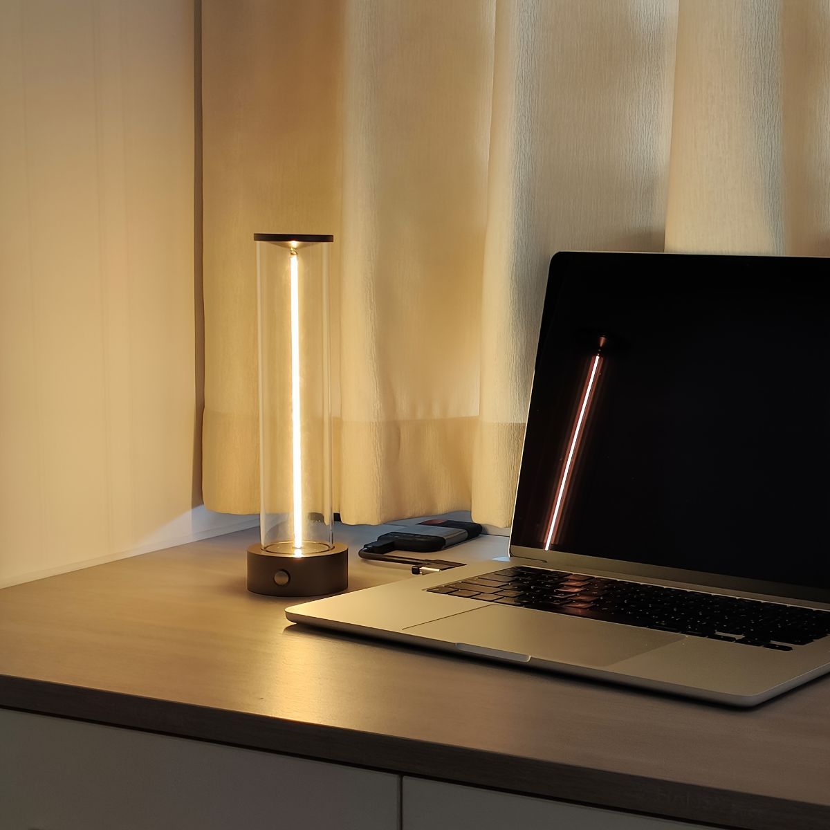 Minimalist Table Lamp Cordless Lamp Rechargeable Lamp Touch Dimmable Lamp - Black - Size 24CM — image 6