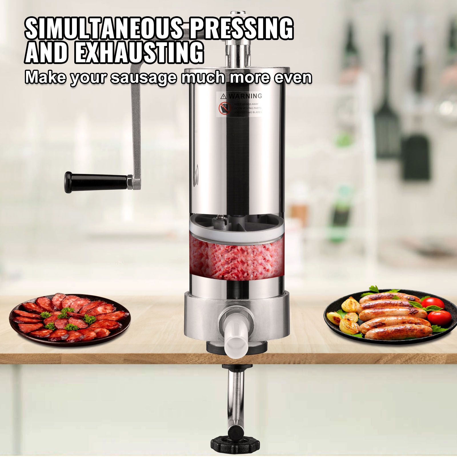 Sausage Stuffer 5LBS/3L Capacity Homemade Sausage Maker Stainless Steel โ image 4