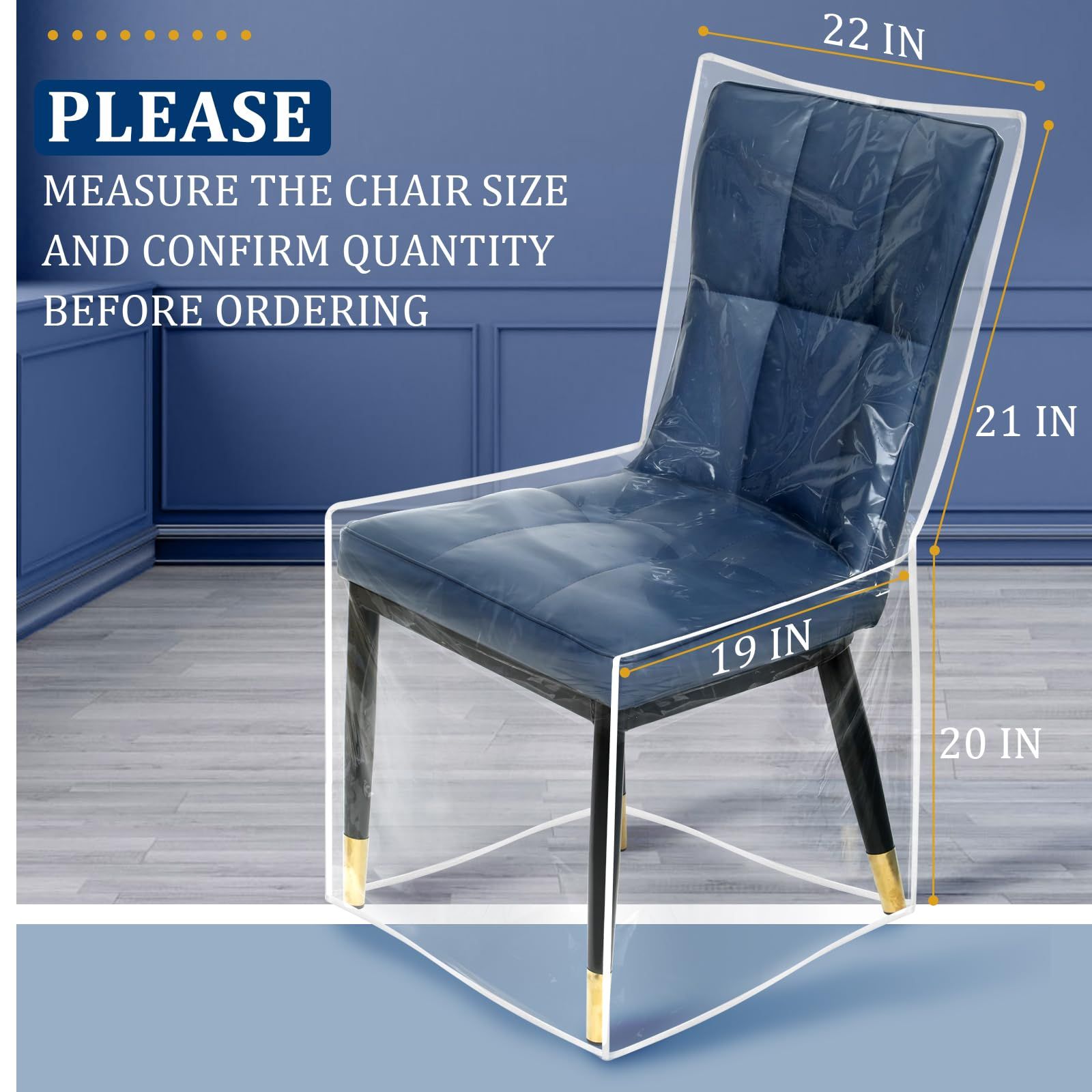 Full-Size Plastic Dining Chair Covers,Clear Seat Protectors for Dining Room, Waterproof and Dustproof Chair Slipcover โ image 4