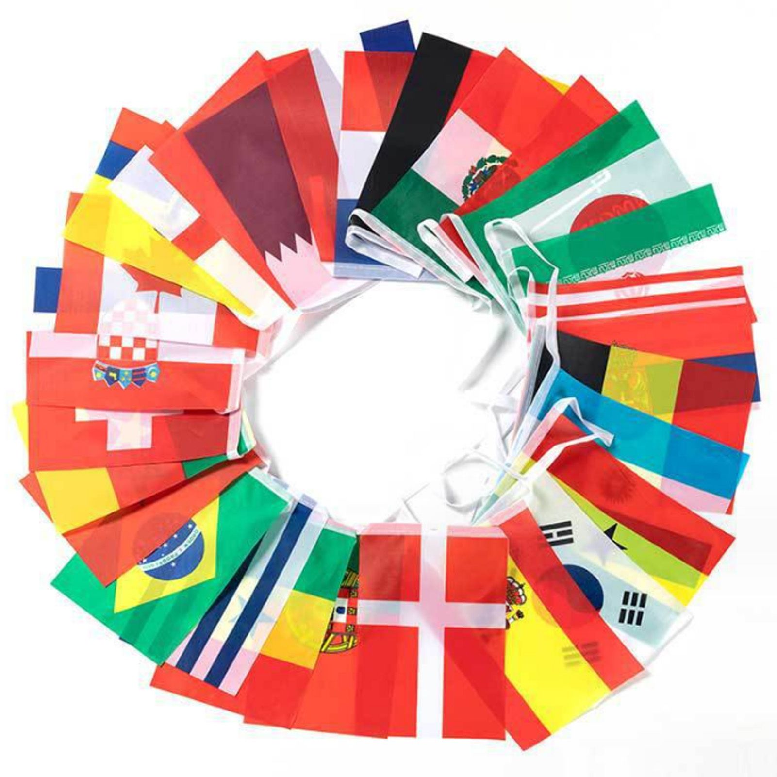 95ft 100 Countries String Flag World Flag Banner International Flags Banner for Party Decorations Bars Sports Clubs School Festivals Celebrations 14 × 21cm