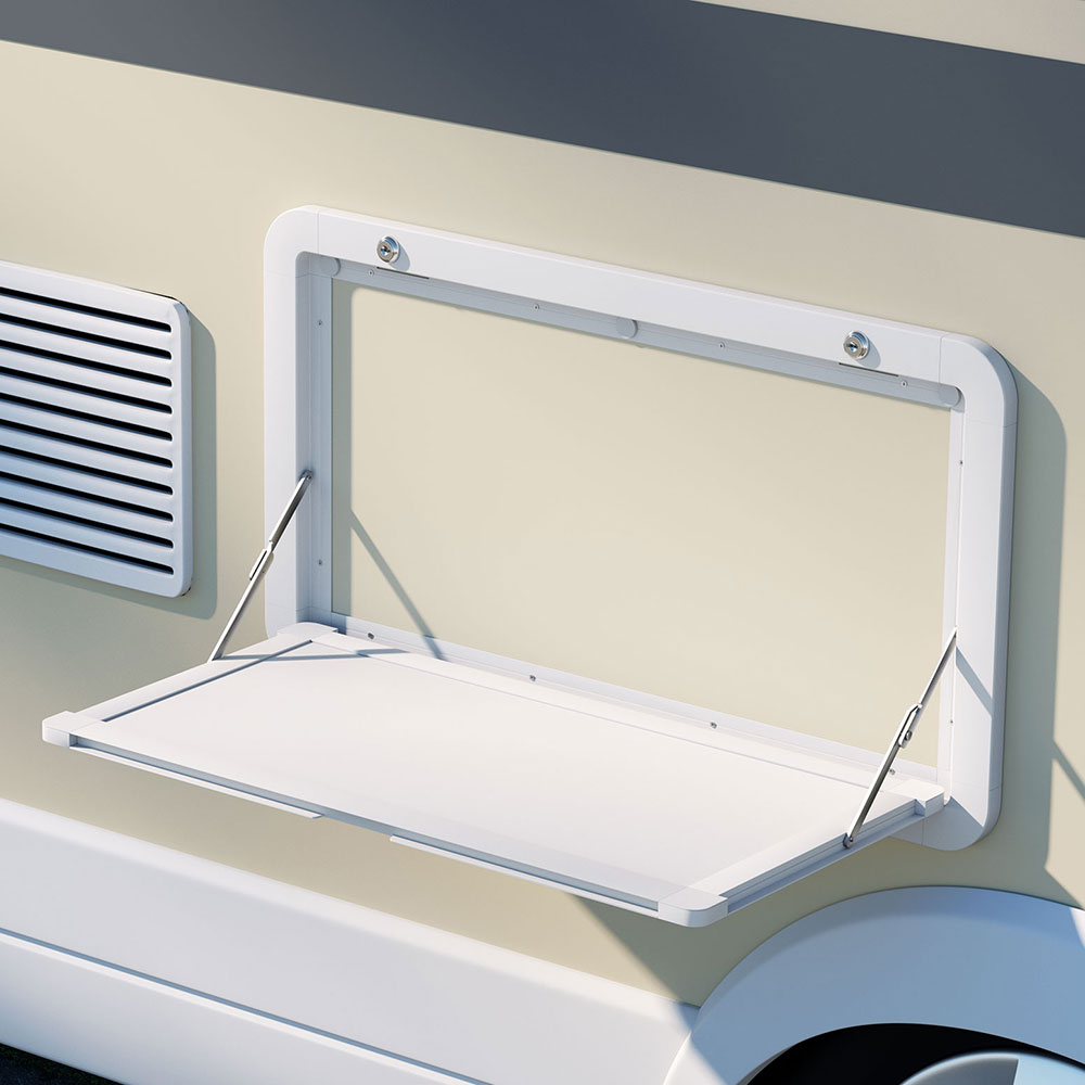 Weisshorn Caravan Table 800 × 450mm Folding Lockable White — image 6