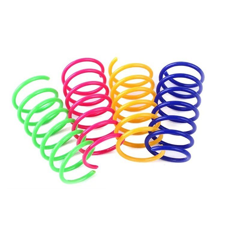 Self Playing Pet Cat Toys Plastic Colorful Spring Bouncing Cat Toy Cat Supplies includes Cat Coil Spring 20Pcs Creative Toys - Great Gift Option โ image 3