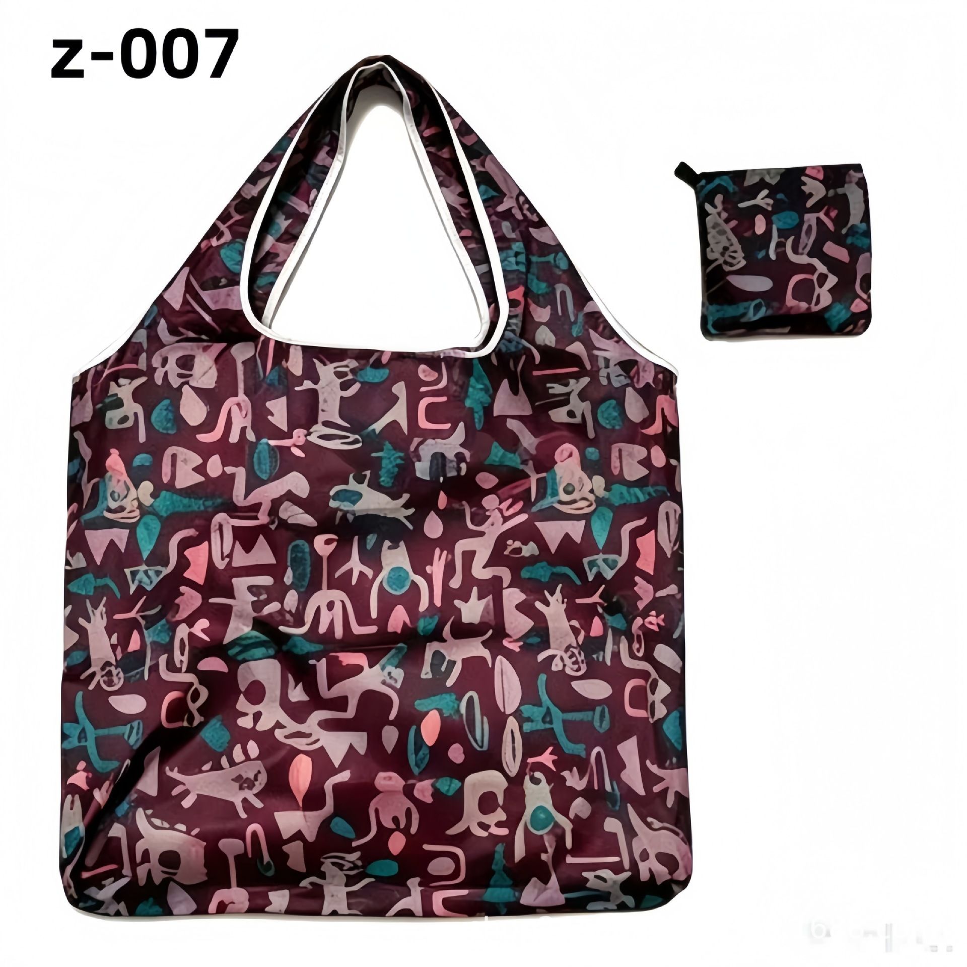 Large Floral Polyester Foldable Shopping Bag Z-007