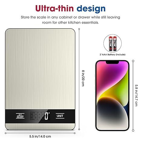 10kg/1g Precision Kitchen Scale: Ultra-Thin, Multi-Unit, Stainless Steel for Aussie Home Cooks โ image 4