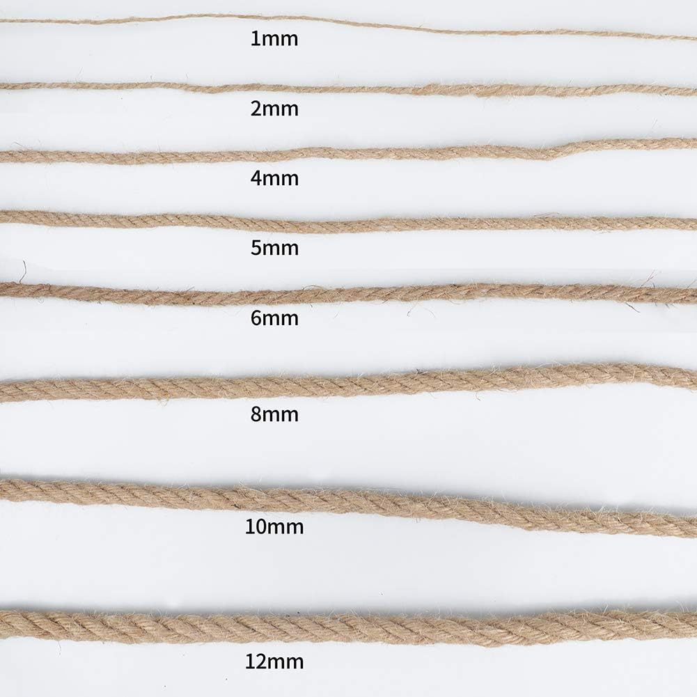 Jute Rope - 1/2 inch, 33 Feet x 12mm Thick, Heavy Duty Strong, Natural, for Crafts, Cat Scratching Post, Bundling, Hanging, Decorative — image 4