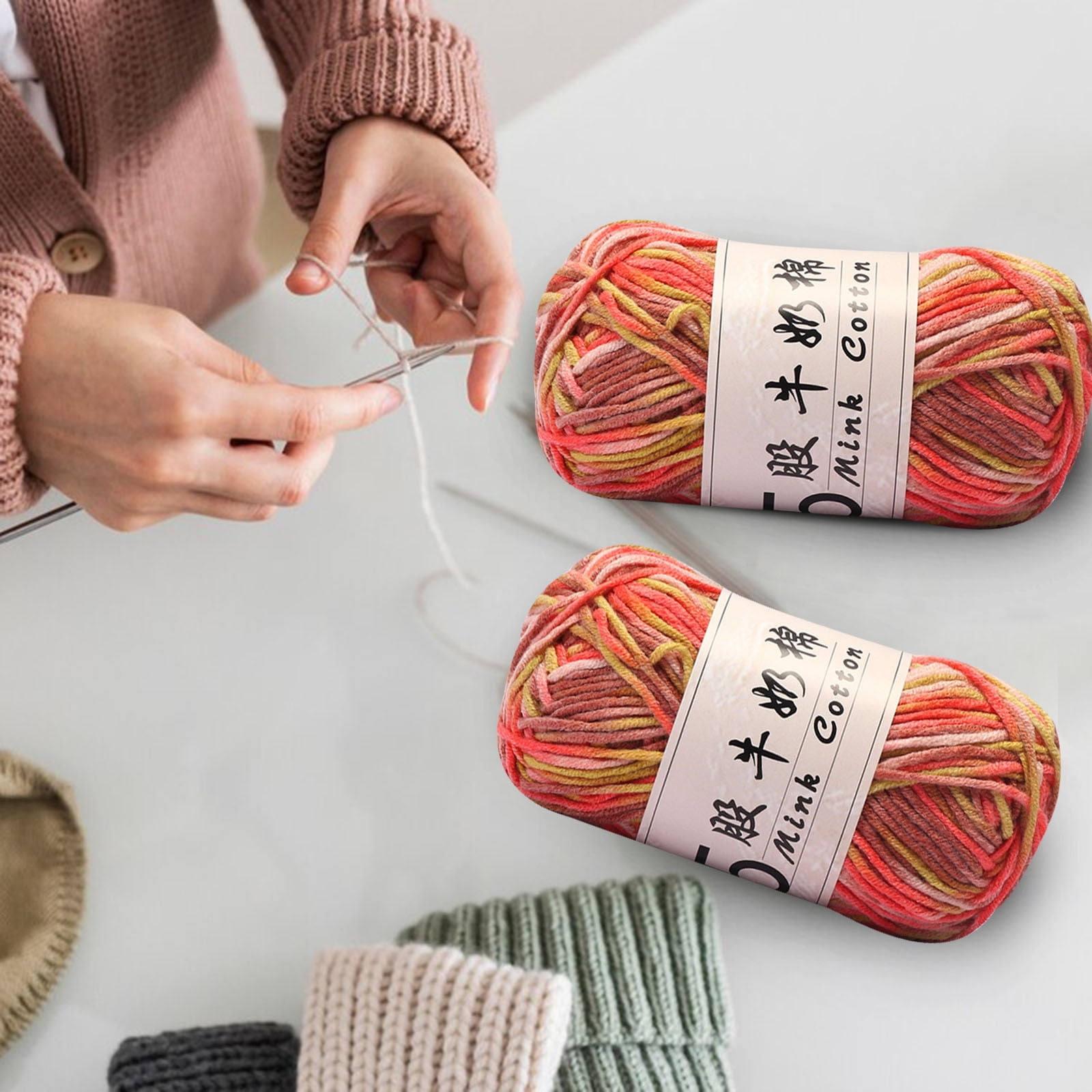 Cotton Yarn -Multi Colored Yarn Rainbows Crochet Yarn 50g/2.5oz,295 Yards,5 Strands,Lightweight Yarn For Crochet,Knitting and Crafts,24 Colors Color - 19 — image 6