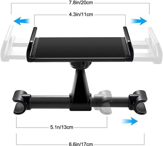 Smartphone holder - Multifunctional car phone holder with clip - Adjustable phone holder - Telescopic phone holder - Car phone holder for headrest, Car tablet — image 5