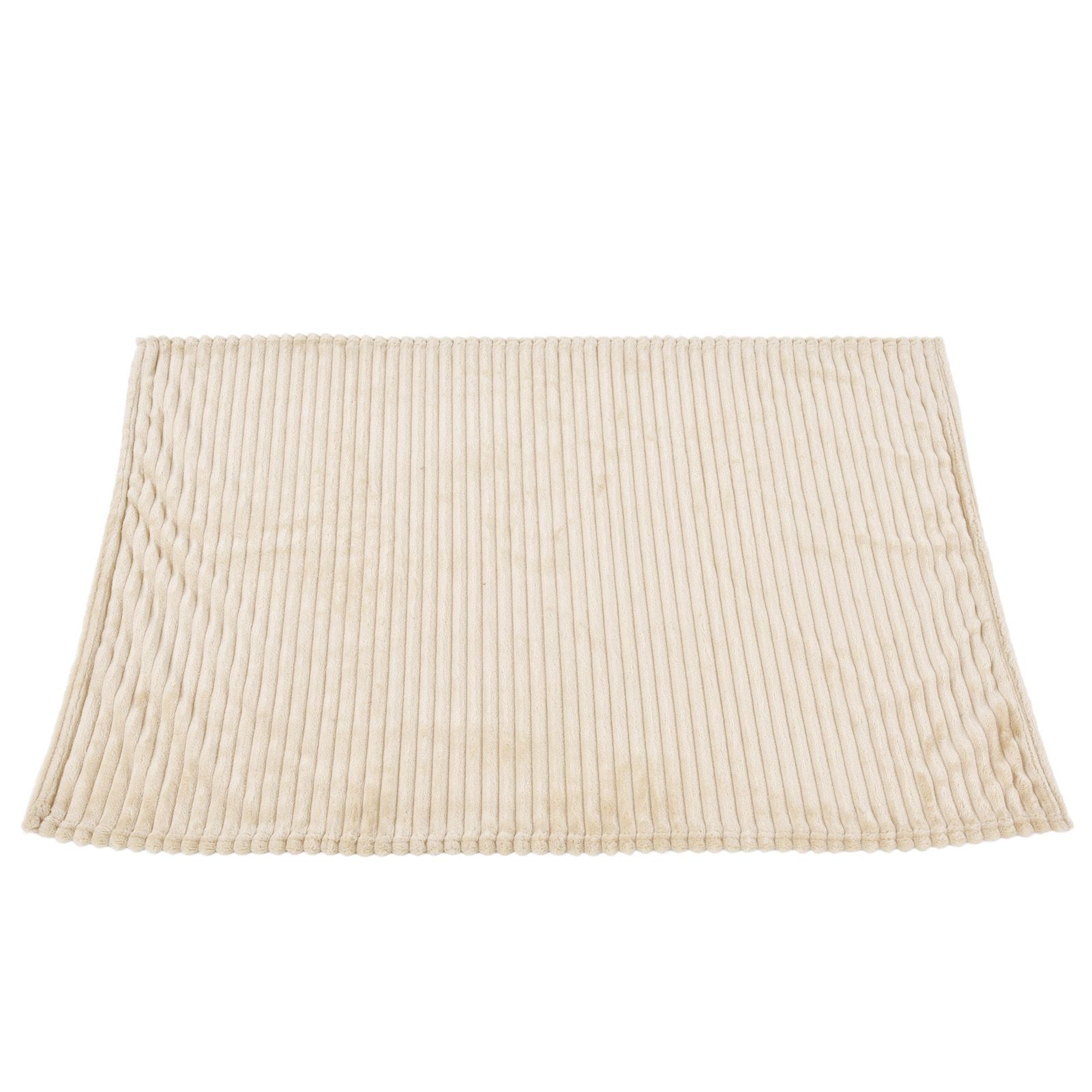 Flannel Throw Blanket Plush Fluffy Light Breathable Fine Workmanship Stylish Simple Soft BlanketBeige โ image 2