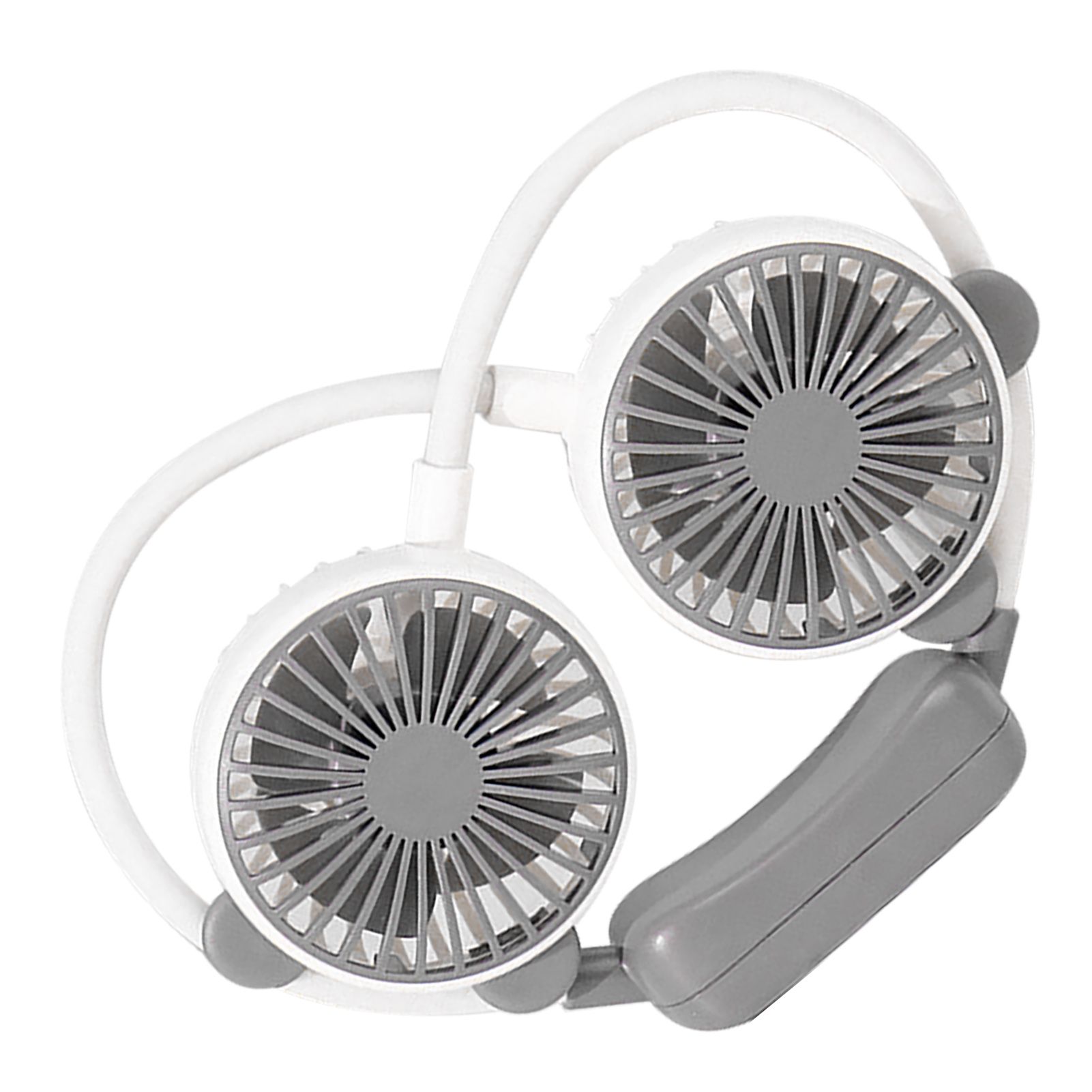 Portable Neck Fan Bendable Wearable USB Rechargeable Hand Free Mini Hanging Fan for Office Travel White โ image 4