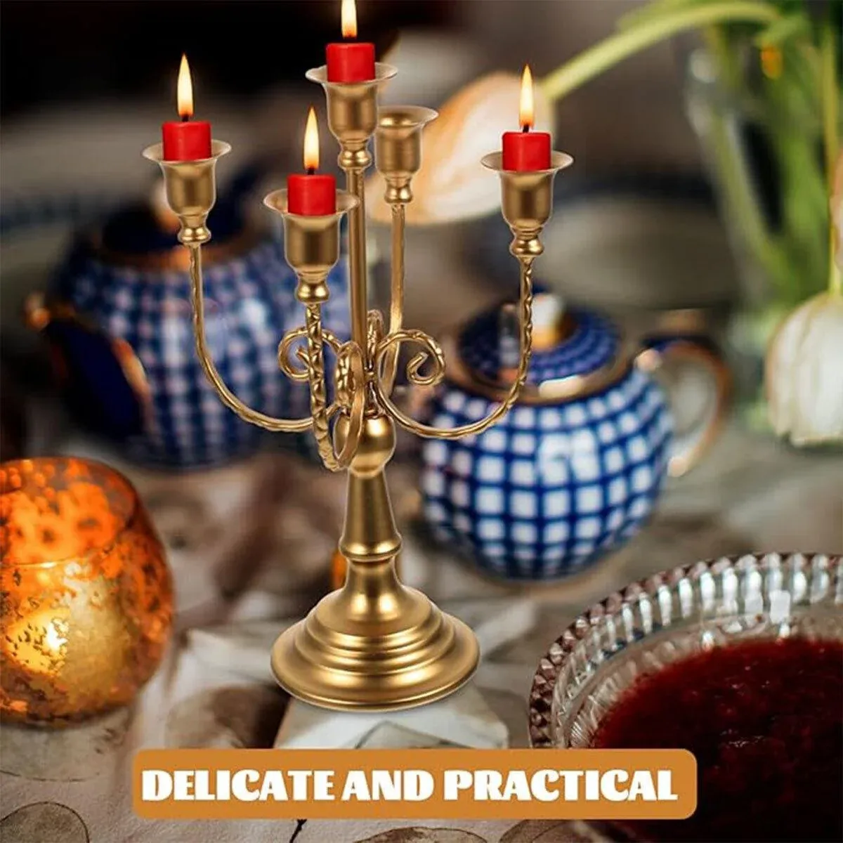 Vintage European Metal Candle Holder Decorative Ornament for Home Hotel Props โ image 5