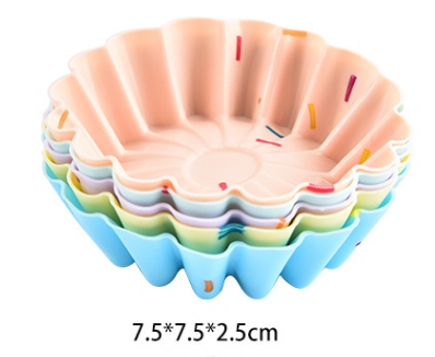 Style 4 Silicone Mini Cake Molds (30 Pack) - For Cupcakes, Desserts (7.5 × 7.5 × 2.5cm) — image 2