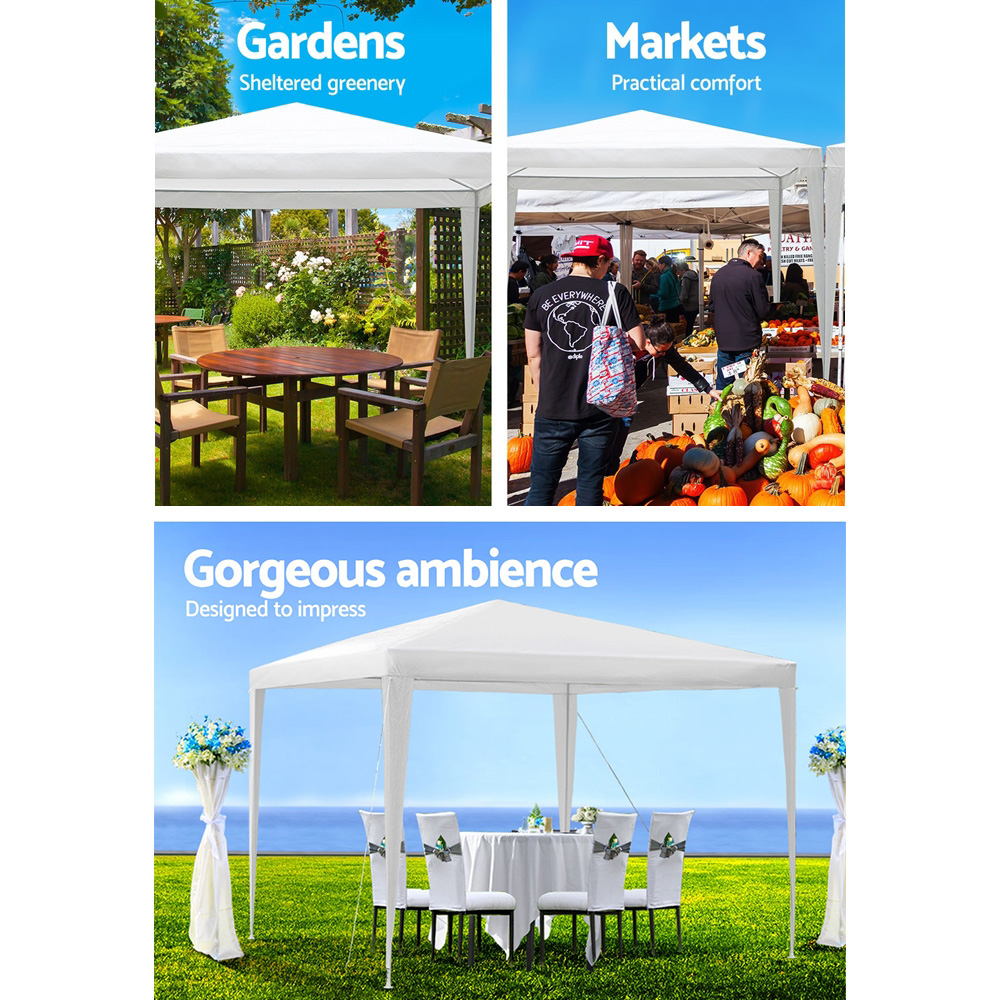 Instahut Gazebo 3x3m Wedding Party Marquee Tent Outdoor Event Camping Canopy Shade White — image 4