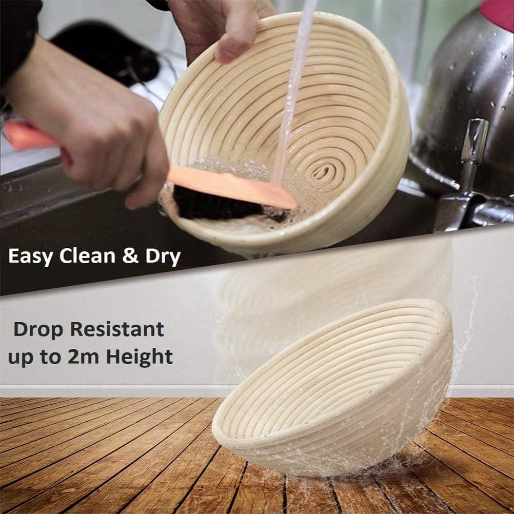 Proofing Basket - Bread Baking - Banneton | 25 × 15 × 8cm - Bread Proofing Basket - Oval Proofing Basket - Rattan Bread Pan - Dough Basket - incl. Dough Linen — image 4