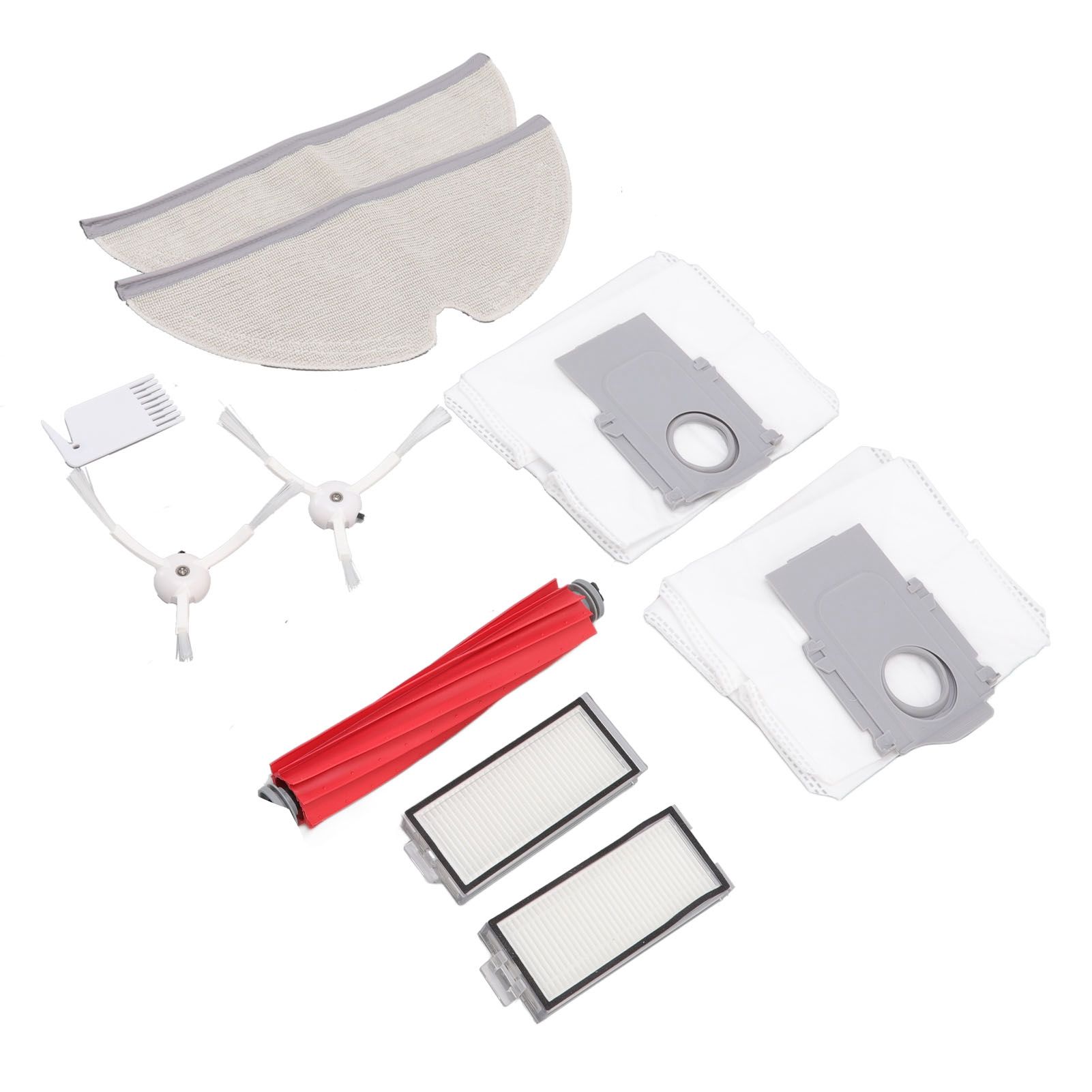 Vacuum Cleaner Main and Side Brush Replacement Set with Filter Cleaning Mop and Dust Bag for Roborock T8 — image 4