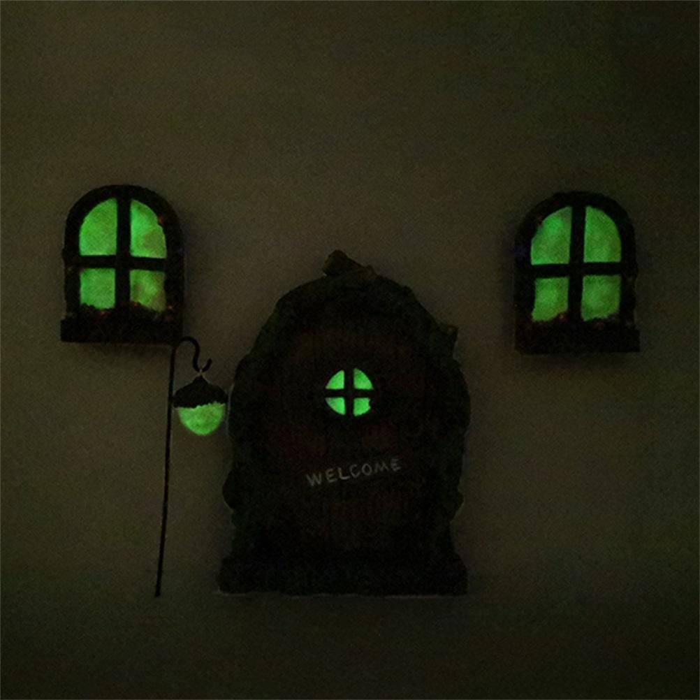 Miniature Fairy Tree Decorations Fairy Door And Window Set Luminous Door And Window Ornaments โ image 3