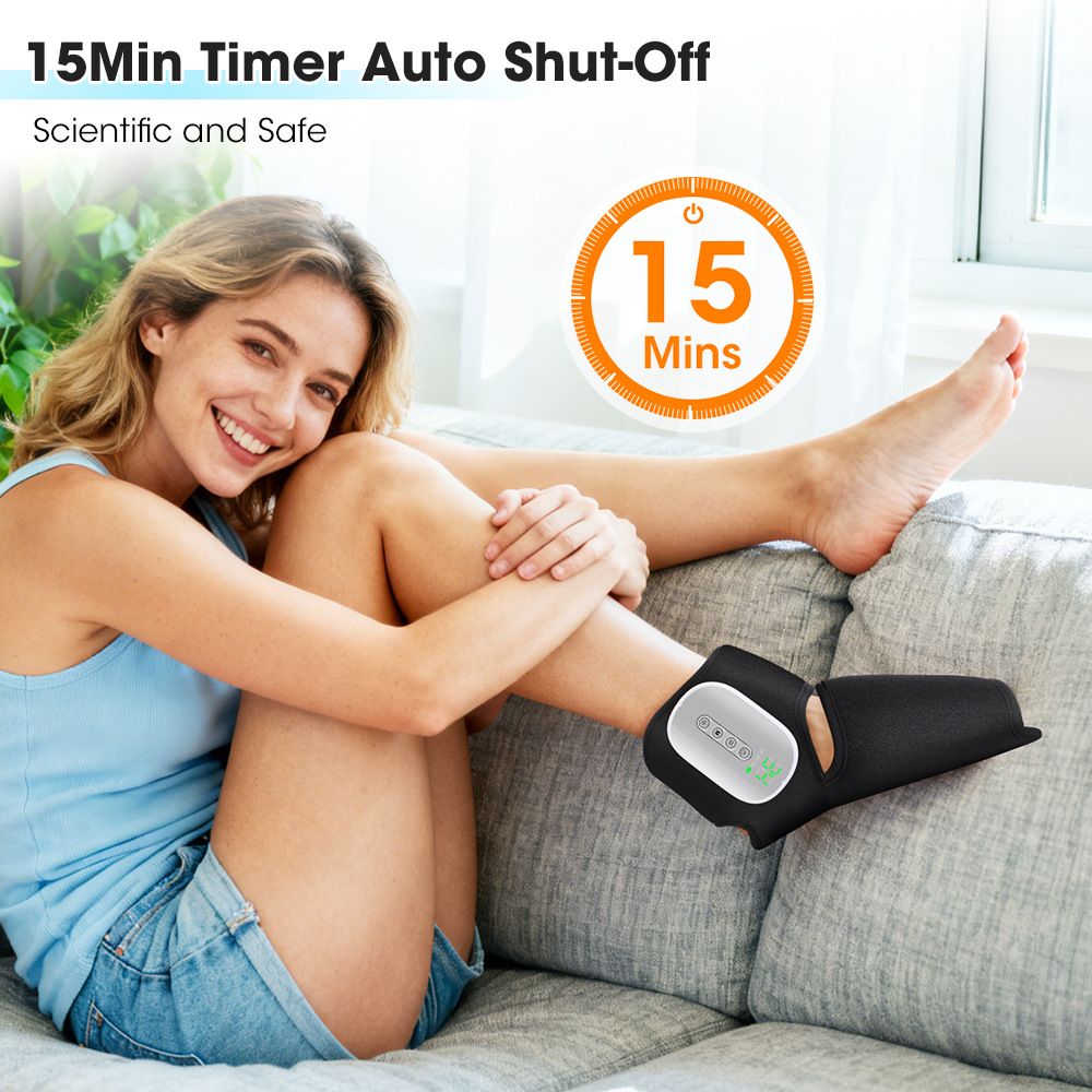 Air Compression Heated Foot Massager, Sole & Ankle Dual Zone Kneading with 4 Intensities, 4 Temp and 3 Airbag Massage Modes - Cordless USB Rechargeable and — image 5