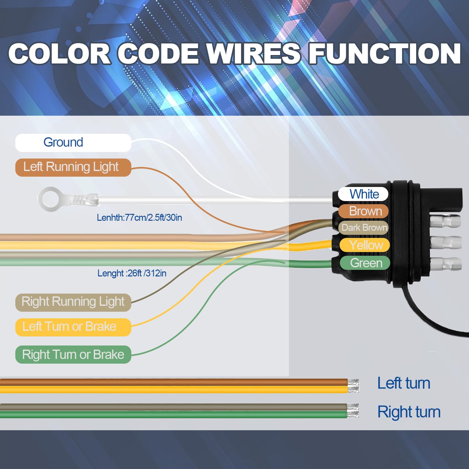 26FT Trailer Wiring Harness Kit — image 5